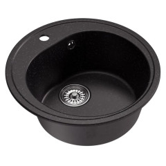 Мойка комп. MIXLINE МЛ-ГМ11 500х180мм, круглая черная, сифон