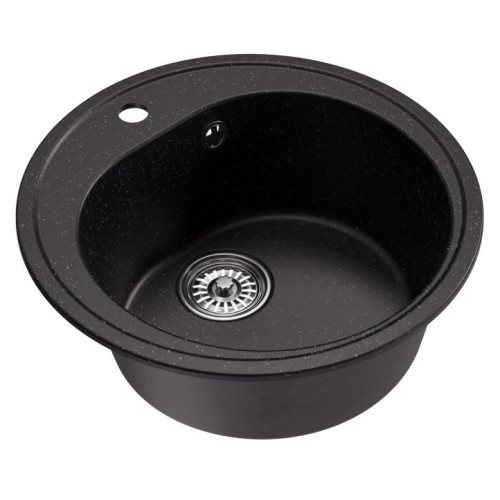 Мойка комп. MIXLINE МЛ-ГМ11 500х180мм, круглая черная, сифон