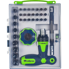 Отвертка СИБРТЕХ Т-образ. реверсивная 34 пр. (13383)