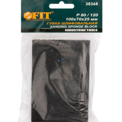 Губка абразивная FIT 100х70х25мм P80/P120 (38368)