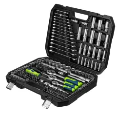 Набор инструментов СИБРТЕХ 215 пр. 1/4, 3/8, 1/2, Cr-V, S2, усиленный кейс (14170)