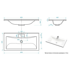 Умывальник мебельный 90 Натали V21D1