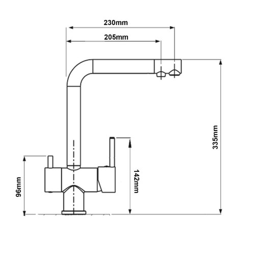 Смеситель для кухни EVA GOLD FK041C хром, латунь, с каналом для фильтрованной воды
