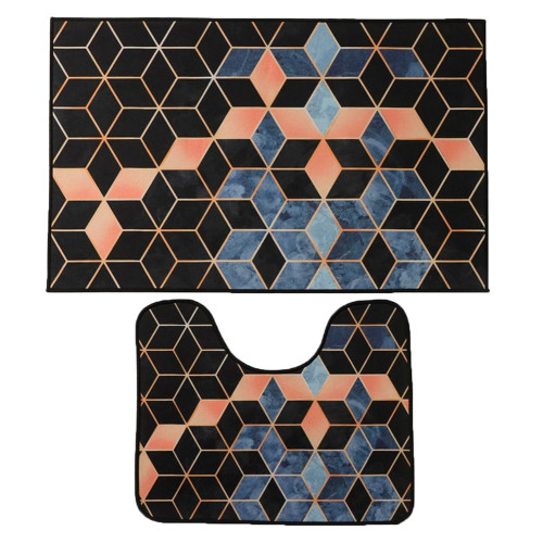 Набор ковриков для ванной и туалета 2шт ДОЛЯНА 50х80см+50х40см Бурлеск (5411412)