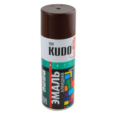 Эмаль аэрозольная KUDO унив КОРИЧНЕВАЯ RAL 8017 520мл KU-1012