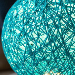 Светильник-ночник (LED) APEYRON из ротанга 220V 2W 6 диодов 3200K 200lm 15x15x18см голубой 12-80