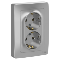 Розетка 2-ая 2P+Е BLANCA алюм. SchE BLNRS001023