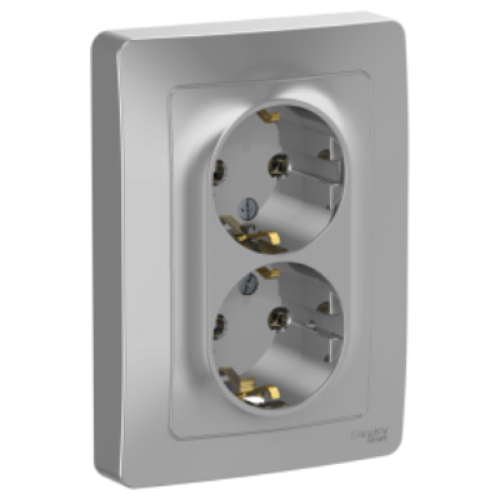 Розетка 2-ая 2P+Е BLANCA алюм. SchE BLNRS001023