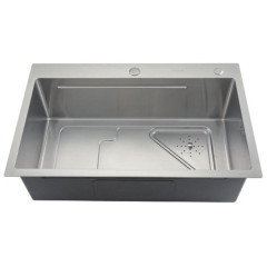 Мойка нерж. врезная GAPPO 72х46х21,5 см тол. 3 мм, сатин (сифон, коландер) GS7246