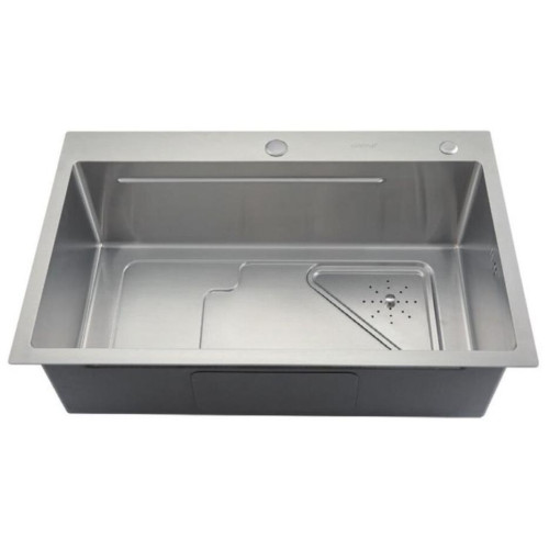 Мойка нерж. врезная GAPPO 72х46х21,5 см тол. 3 мм, сатин (сифон, коландер) GS7246
