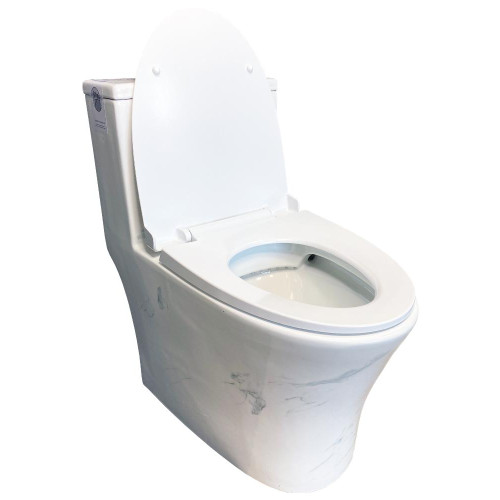 Унитаз-монолит EVA GOLD SM9609 сиденье ДП, МРАМОР безободковый, с гофрой и гибкой подводкой